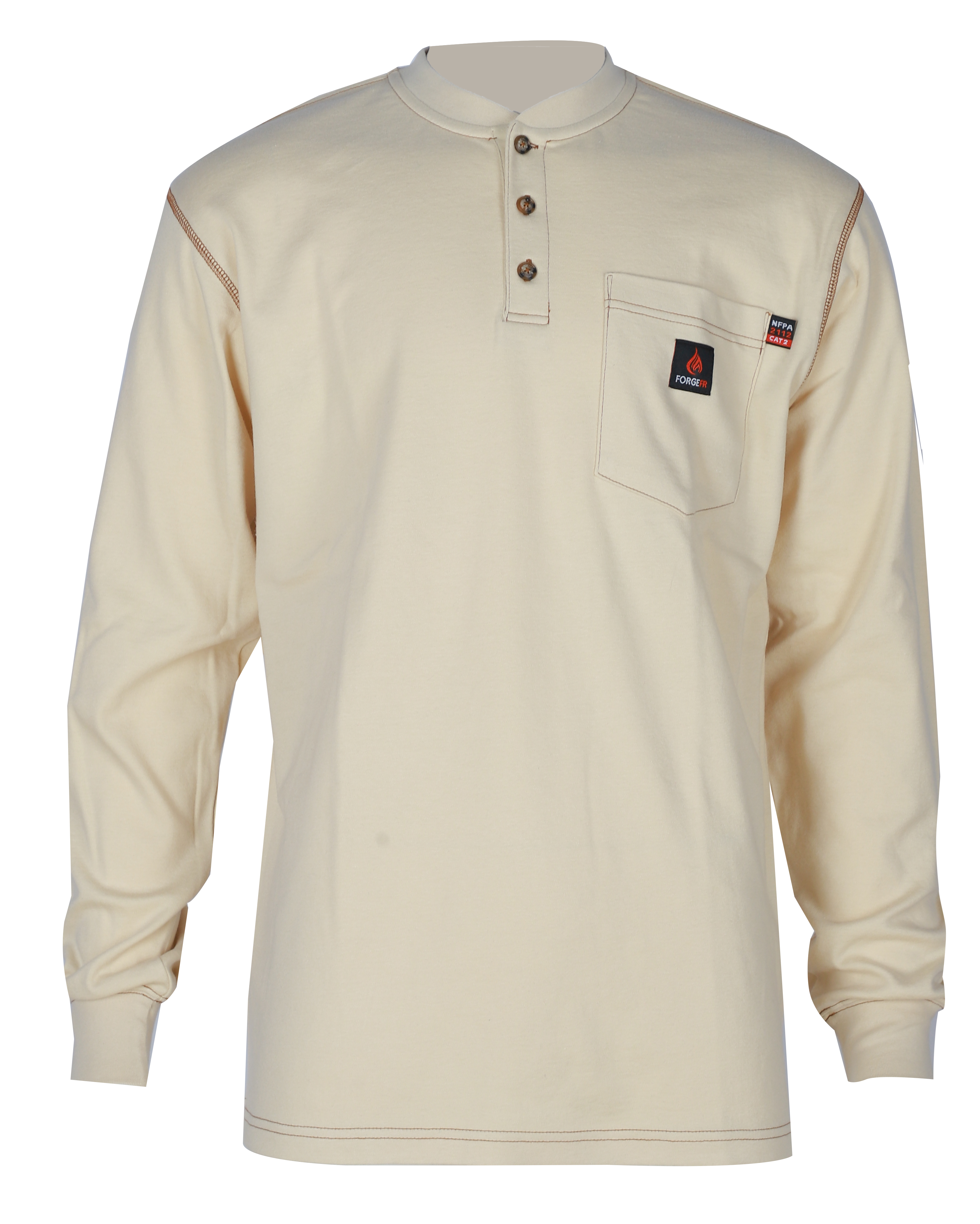 Picture of Forge FR MFRCSHNLY-01 MEN'S FR CONTRAST STITCH HENLEY